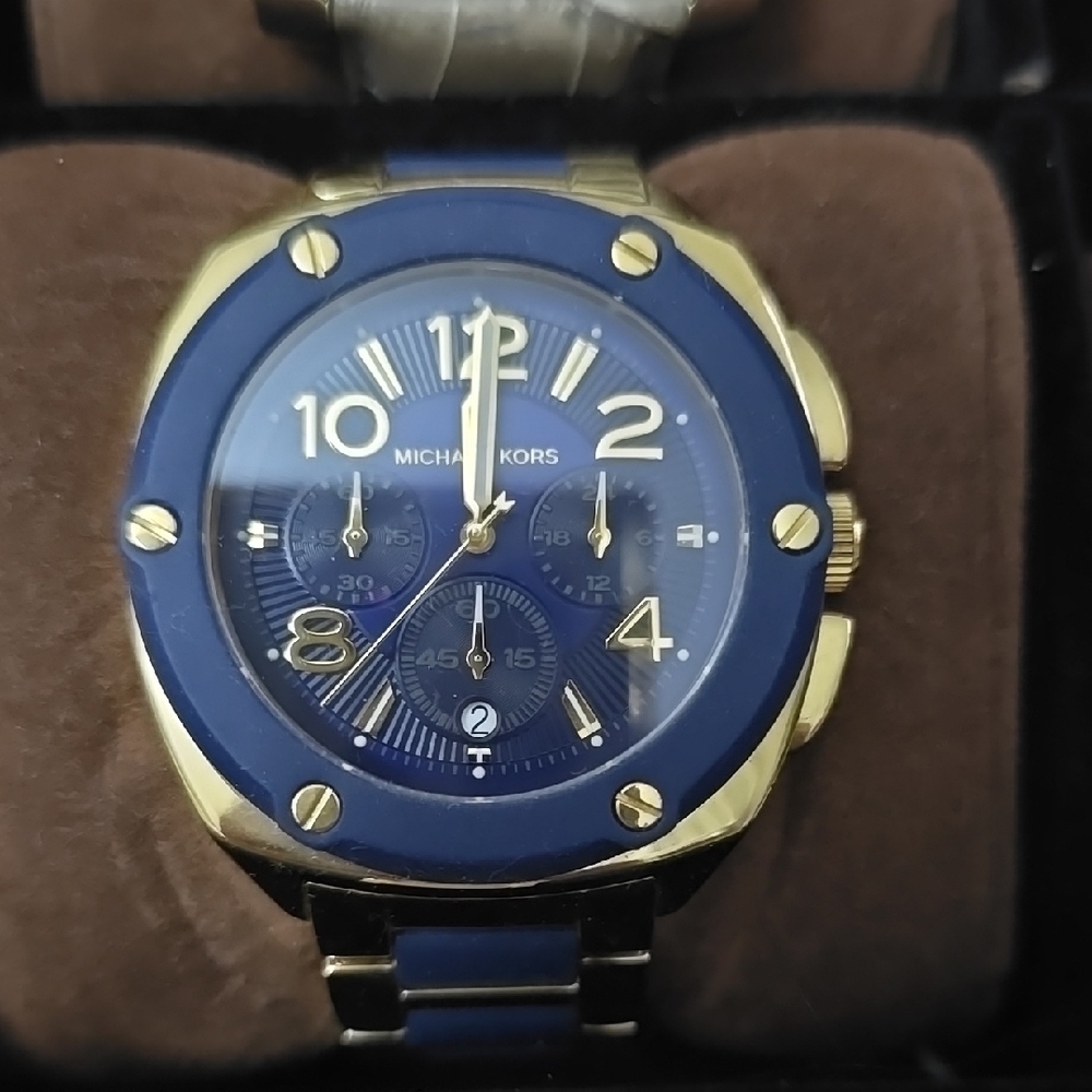 Michael Kors Blue and Gold Watch